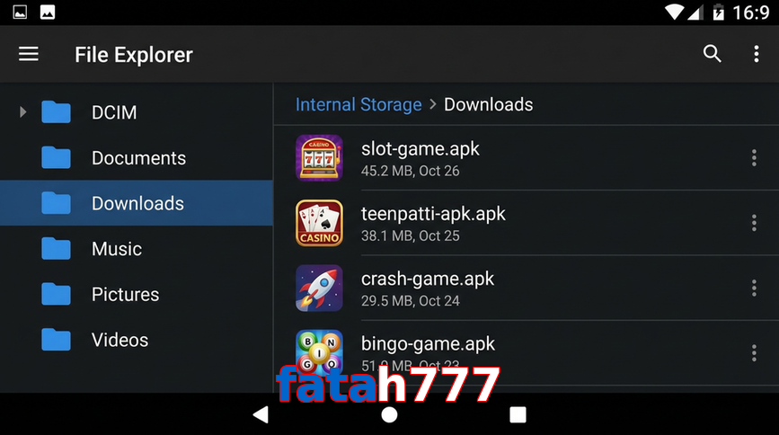 Main screen of Fatah777 gameapk page for PK players